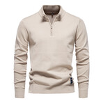 Solid Zip-Up Pullover // Apricot (XL)