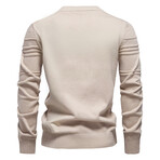 Striped Crewneck Sweater // Apricot (XL)