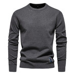 Solid Crewneck Pullover // Dark Gray (XL)