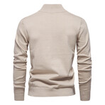 Solid Zip-Up Pullover // Apricot (XL)