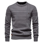 Striped Crewneck Sweater // Dark Gray (M)