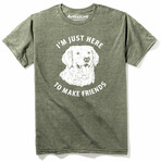 Just Here to Make Friends // Triblend Olive (M)