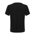 Blocked Crewneck T-shirt // Black + Gray + White (L)