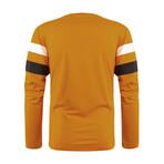 Blocked Striped Crewneck Sweater // Orange + White + Black (XS)