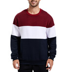 Blocked Sweatshirt // Red + White + Black (M)