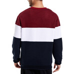 Blocked Sweatshirt // Red + White + Black (M)