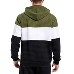 Blocked Hoodie // White + Green + Black (M)