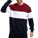 Blocked Sweatshirt // Red + White + Black (M)