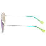 Maui Jim // Hauoli Men's MJ0665S-003 // Silver + Blue Hawaii Mirror