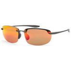 Maui Jim // Hookipa Men's MJ0407SA-002 // Black + Hawaii Lava Mirror