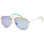 Maui Jim // Hauoli Men's MJ0665S-003 // Silver + Blue Hawaii Mirror