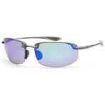 Maui Jim // Hookipa Men's MJ0407S-004 // Gray + Blue Hawaii Mirror