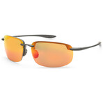 Maui Jim // Hookipa Xlarge Men's MJ0456S-005 // Black + Hawaii Lava Mirror