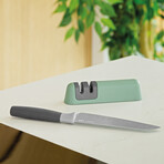BergHOFF Leo Graphite Two-Stage Ceramic Knife Sharpener, Sage