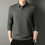 Button Down Long Sleeve Polo // Gray Green (XS)