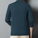 Button Down Long Sleeve Pullover // Dark Green (XL)