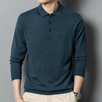 Button Down Long Sleeve Pullover // Dark Green (XL)
