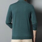Button Down Long Sleeve Pullover // Green (L)
