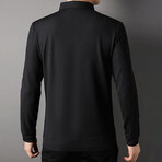 Button Down Long Sleeve Polo // Black (M)