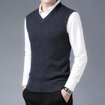 V-Neck Solid Vest // Dark Gray (XL)