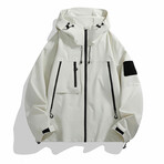 Oversized Utility Hooded Jacket // Beige (2XL)