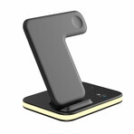 4-in-1 Wireless Charging Stand with Night Light (Black)