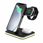 4-in-1 Wireless Charging Stand with Night Light (Black)