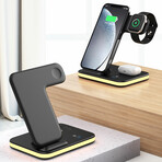 4-in-1 Wireless Charging Stand with Night Light (Black)