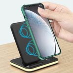 4-in-1 Wireless Charging Stand with Night Light (Black)