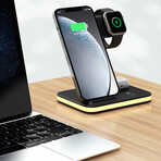4-in-1 Wireless Charging Stand with Night Light (Black)