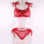 2 Piece Scarlet Bow Lingerie Set // Red (M)