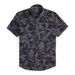 Camo Short Sleeve Print Shirt // Black (2XL)