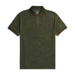 Washed Jersey Short Sleeve Polo // Olive (XL)