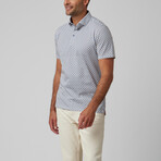 Tile Flower Short Sleeve Polo // Navy (L)