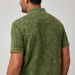 Washed Jersey Short Sleeve Polo // Olive (XL)