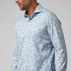 Roses Long Sleeve Shirt // Aqua (XS)