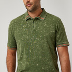 Washed Jersey Short Sleeve Polo // Olive (XL)