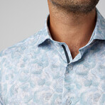 Roses Long Sleeve Shirt // Aqua (XS)