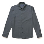 Micro Accent Dot Print Shirt // Olive Green (M)