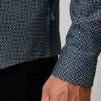 Micro Accent Dot Print Shirt // Olive Green (M)