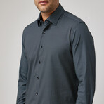 Micro Accent Dot Print Shirt // Olive Green (M)