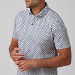 Tile Flower Short Sleeve Polo // Navy (L)