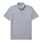 Tile Flower Short Sleeve Polo // Navy (L)