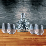 Fallout Brotherhood of Steel // 5-Piece Whiskey Decanter Set With Glasses