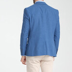Slim Fit Notch Collar One Button Plain Blazer // Blue Melange (Euro: 50)