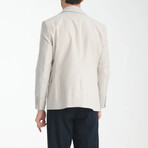 Slim Fit Notch Collar One Button Patterned Blazer // Beige (Euro: 44)