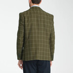 Slim Fit Notch Collar Double Button Windowpane Blazer // Khaki (Euro: 56)