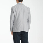 Slim Fit Notch Collar One Button Patterned Blazer // Light Gray (Euro: 54)