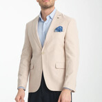 Slim Fit Notch Collar One Button Patterned Blazer // Light Peach (Euro: 58)