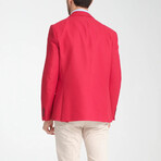 Slim Fit Notch Collar Double Button Plain Blazer // Fuschia (Euro: 50)